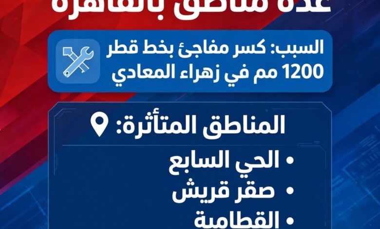 انقطاع المياه في القاهرة