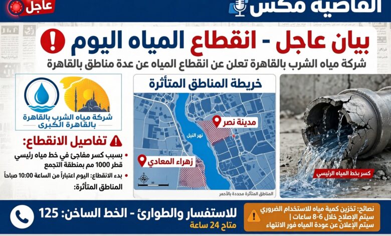 انقطاع المياه في القاهرة