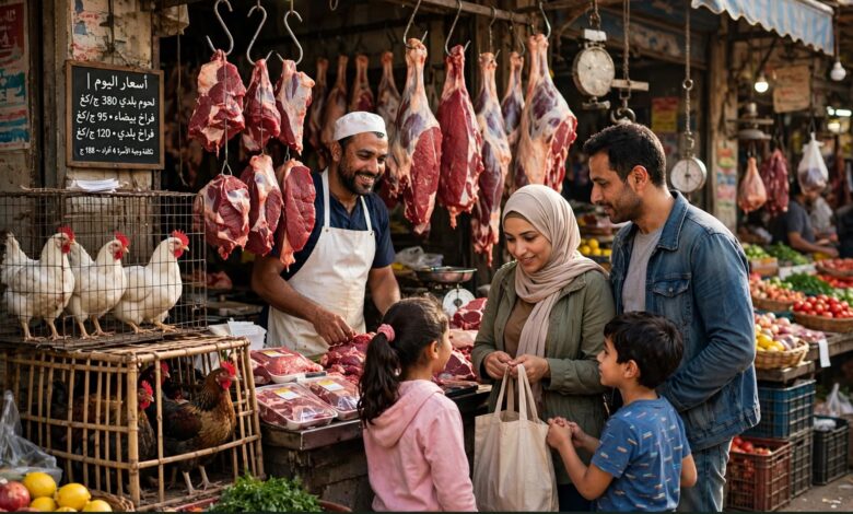 سعر اللحوم والفراخ اليوم